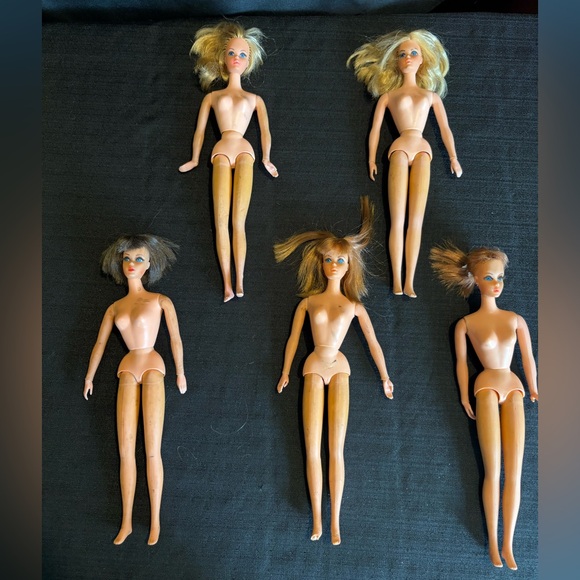 5 Vintage Live Action Barbie Dolls Rooted Lashes 60s/70s - Picture 1 of 16